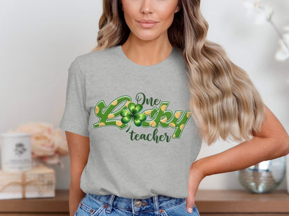 One Lucky Teacher Graphic Tee Shirt St. Patrick's Day