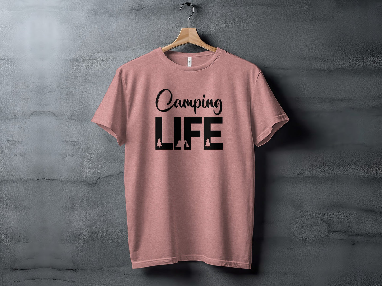 Camping Is Life With Trees And Tent Adventure T-Shirt T-Shirt - Outdoor & Adventure Collection - Mile Marker 16 Gear by Cloud 16 Clothing Co.
