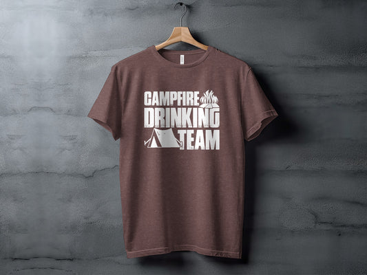 Campfire Drinking Team Tent Design Camping Adventure T-Shirt T-Shirt - Outdoor & Adventure Collection - Mile Marker 16 Gear by Cloud 16 Clothing Co.