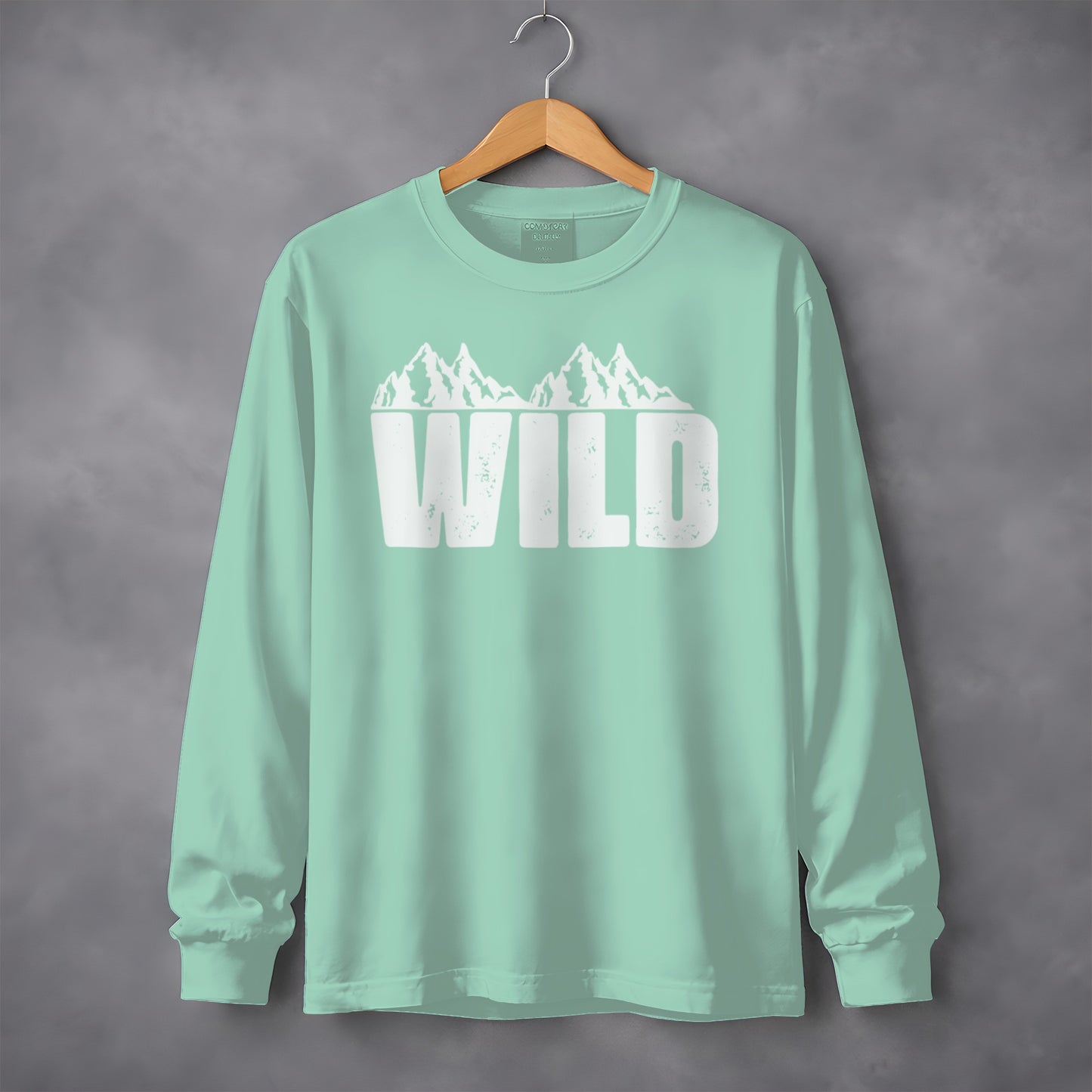 Wild Mountains Graphic Mint Long Sleeve Shirt