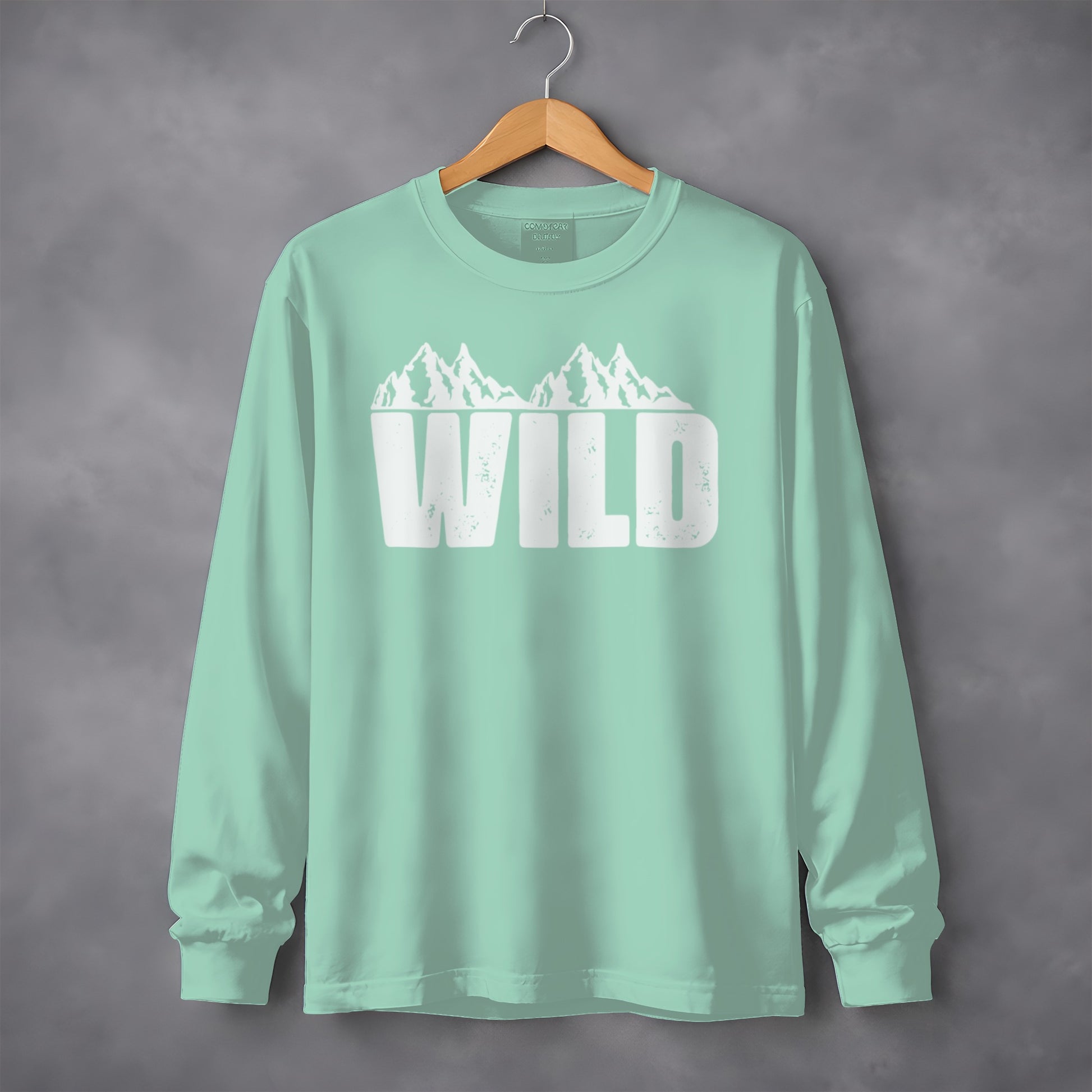 Wild Mountains Graphic Mint Long Sleeve Shirt