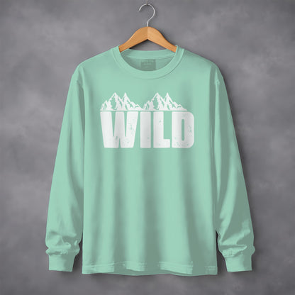 Wild Mountains Graphic Mint Long Sleeve Shirt