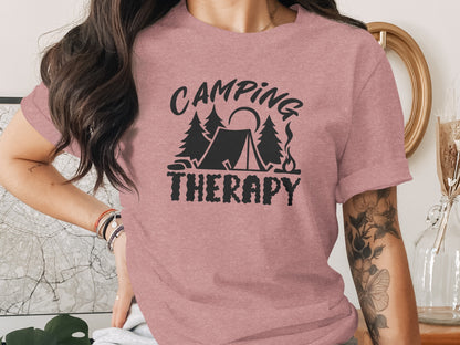Camping Therapy Nature Adventure Outdoor Camping T-Shirt T-Shirt - Outdoor & Adventure Collection - Mile Marker 16 Gear by Cloud 16 Clothing Co.