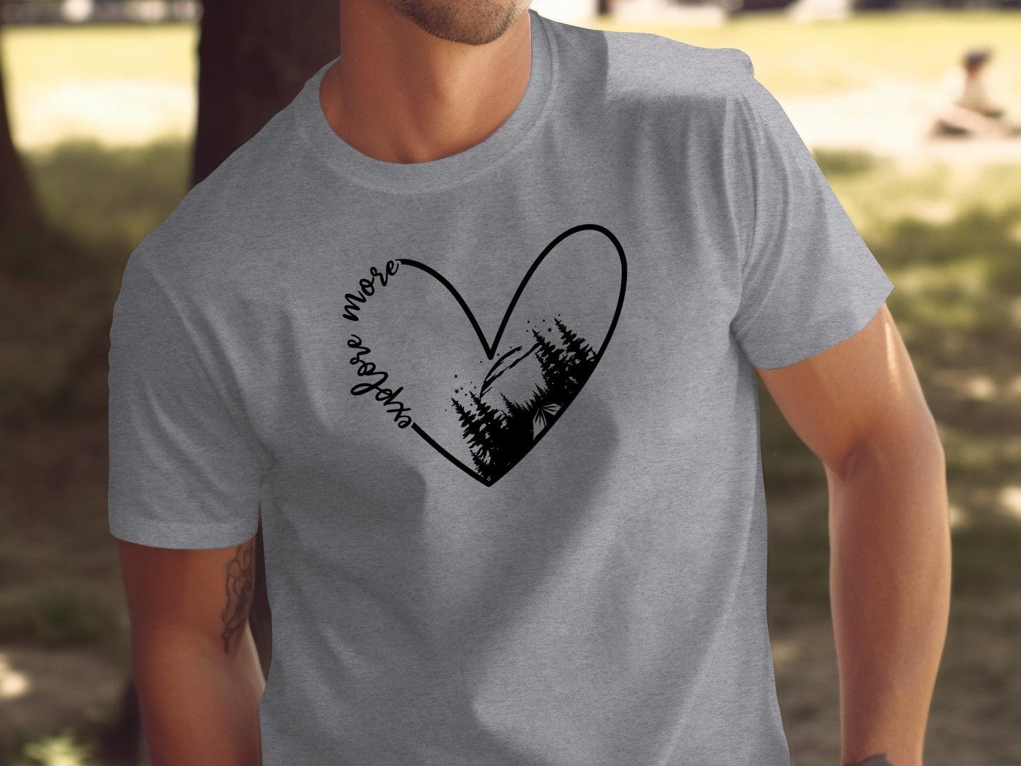 Explore More In Nature Heart Forest Camping T-Shirt T-Shirt - Outdoor & Adventure Collection - Mile Marker 16 Gear by Cloud 16 Clothing Co.
