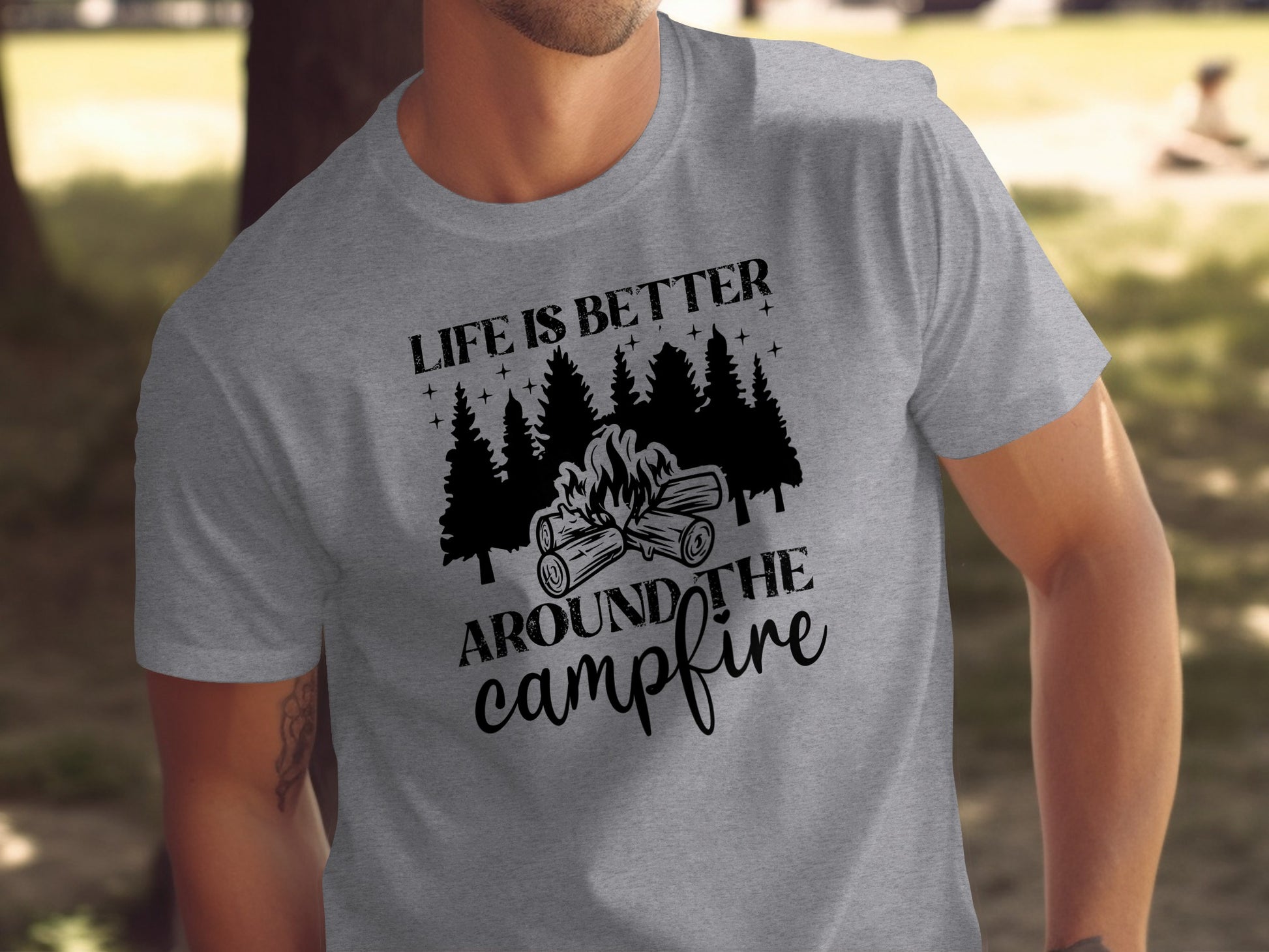 Life Is Better Around The Campfire Outdoor Adventure T-Shirt T-Shirt - Outdoor & Adventure Collection - Mile Marker 16 Gear by Cloud 16 Clothing Co.