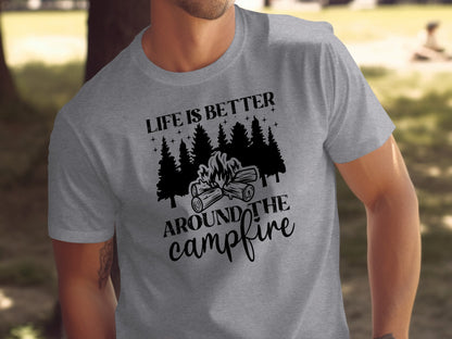Life Is Better Around The Campfire Outdoor Adventure T-Shirt T-Shirt - Outdoor & Adventure Collection - Mile Marker 16 Gear by Cloud 16 Clothing Co.