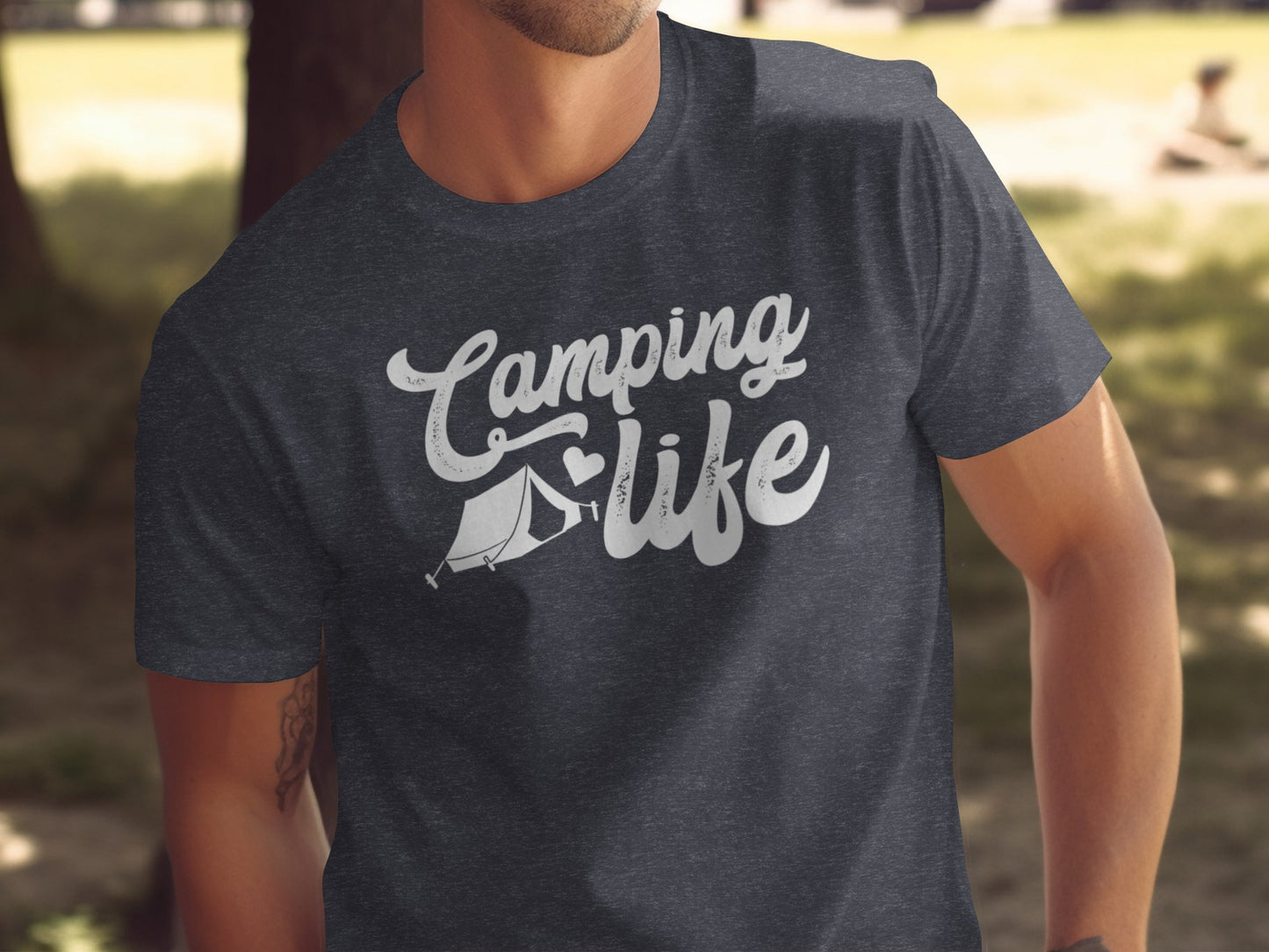 Camping Is Life With Tent And Heart Design T-Shirt T-Shirt - Outdoor & Adventure Collection - Mile Marker 16 Gear by Cloud 16 Clothing Co.