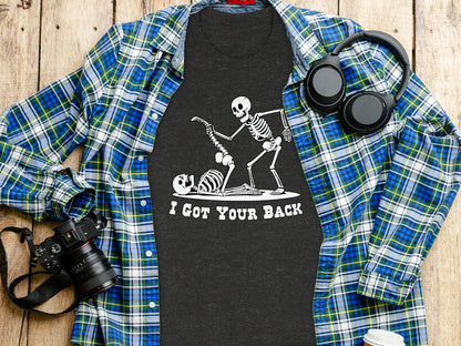 I Got Your Back Skeleton Graphic Tee Halloween Shirt