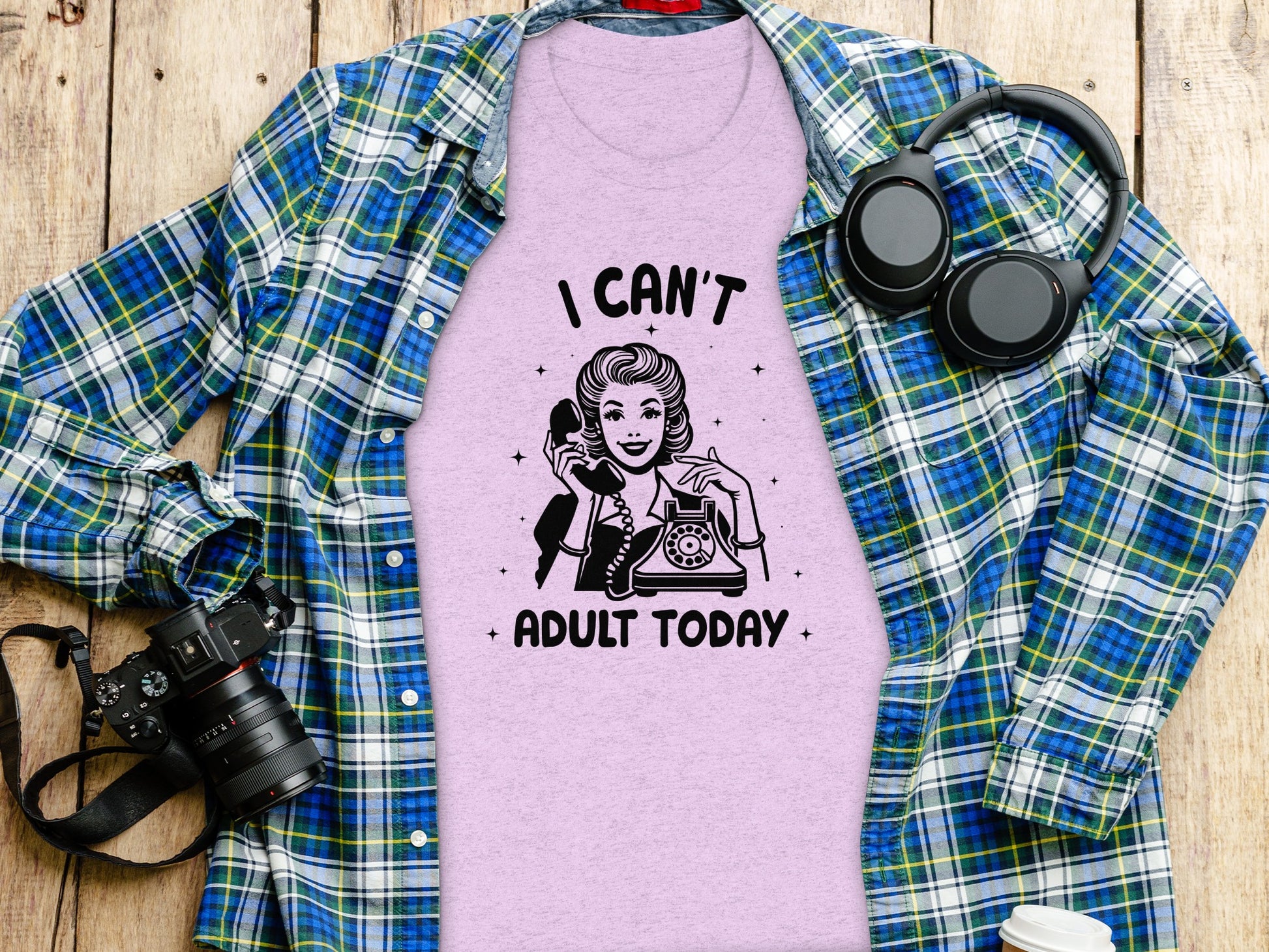 I Can't Adult Today Fun Graphic T-shirt for Adults