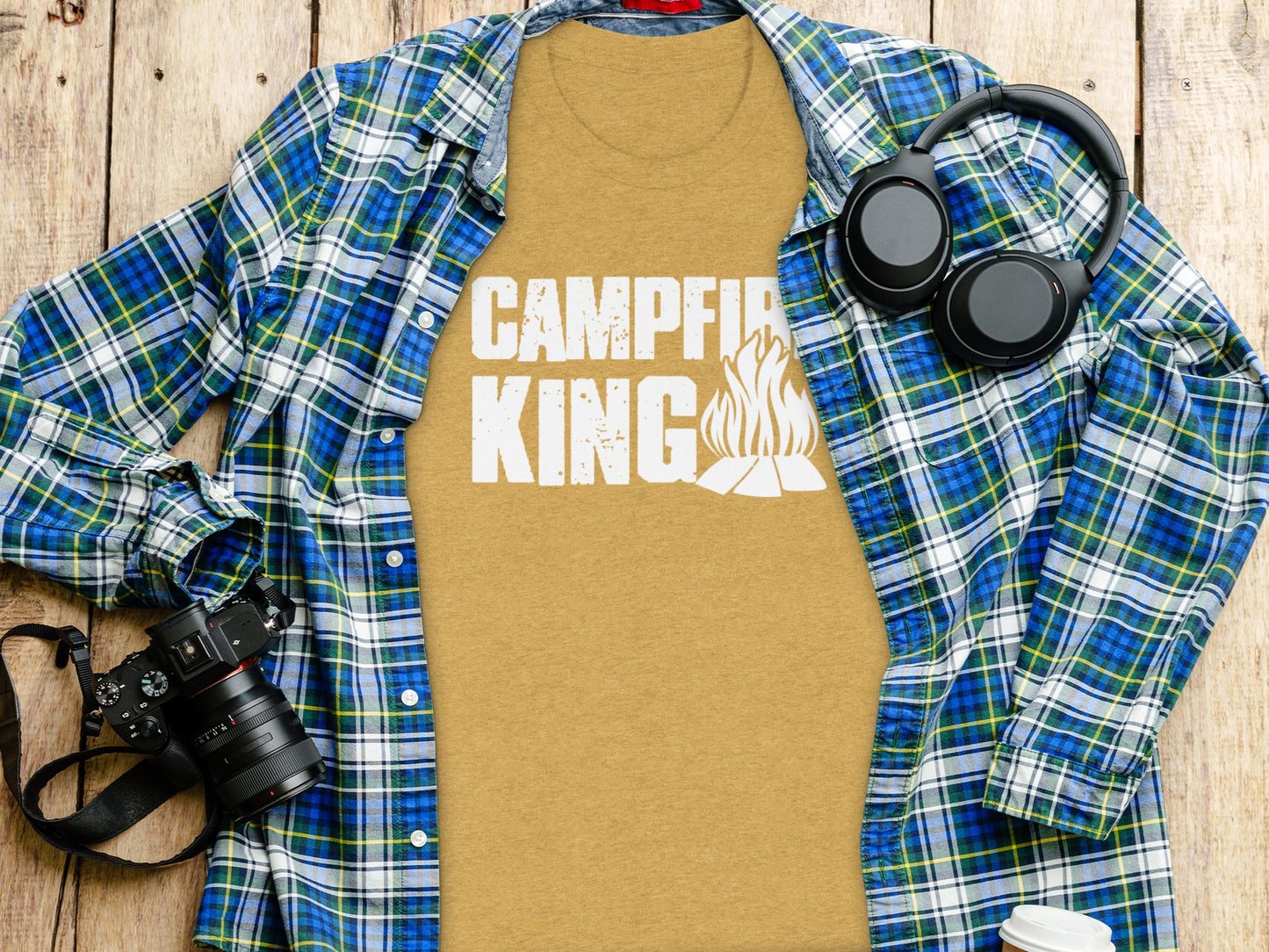 Campfire King Flames Graphic Outdoors Adventure T-Shirt T-Shirt - Outdoor & Adventure Collection - Mile Marker 16 Gear by Cloud 16 Clothing Co.