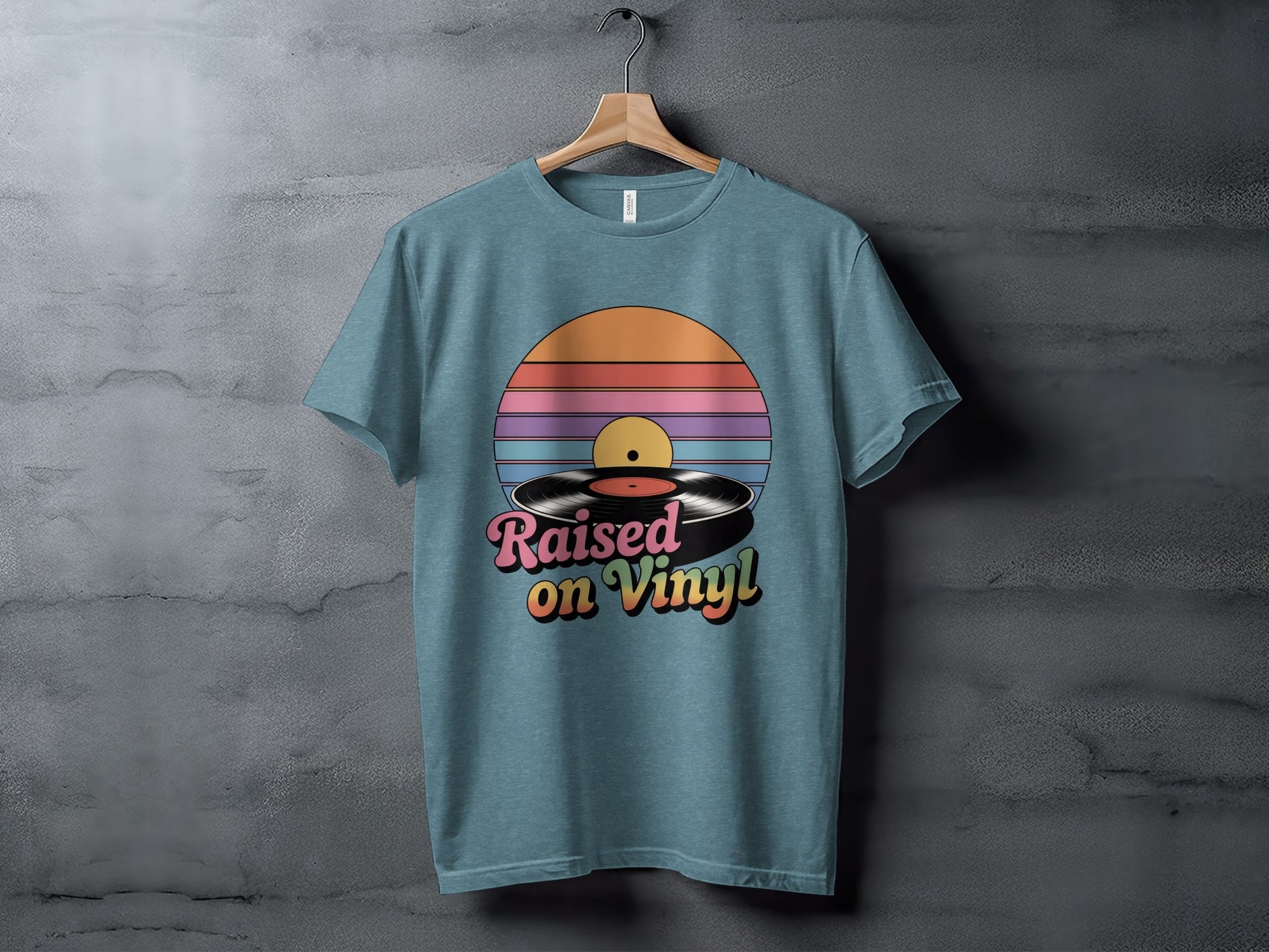 Raised on Vinyl Retro Style Music Lover Shirt