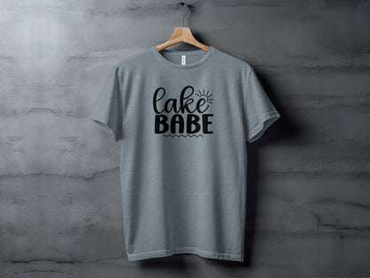 Lake Babe with Sun Design Fun Summer Vacation T-Shirt T-Shirt - Outdoor & Adventure Collection - Mile Marker 16 Gear by Cloud 16 Clothing Co.