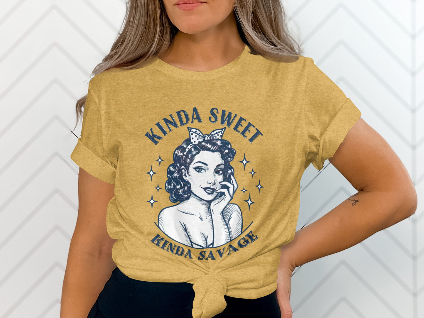 Kinda Sweet Kinda Savage Graphic Printed Shirt Product
