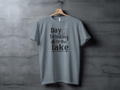 Day Drinking On The Lake Fun Vacation Graphic T-Shirt T-Shirt - Outdoor & Adventure Collection - Mile Marker 16 Gear by Cloud 16 Clothing Co.