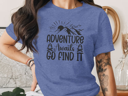 Adventure Awaits Go Find It Outdoorsy Graphic T-Shirt T-Shirt - Outdoor & Adventure Collection - Mile Marker 16 Gear by Cloud 16 Clothing Co.