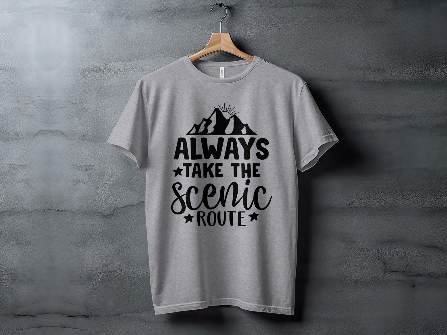 Always Take The Scenic Route With Mountains T-Shirt T-Shirt - Outdoor & Adventure Collection - Mile Marker 16 Gear by Cloud 16 Clothing Co.
