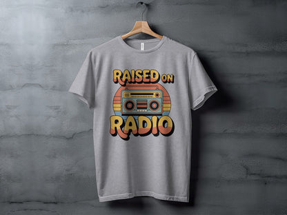Raised On Radio Retro Graphic Design T-Shirt