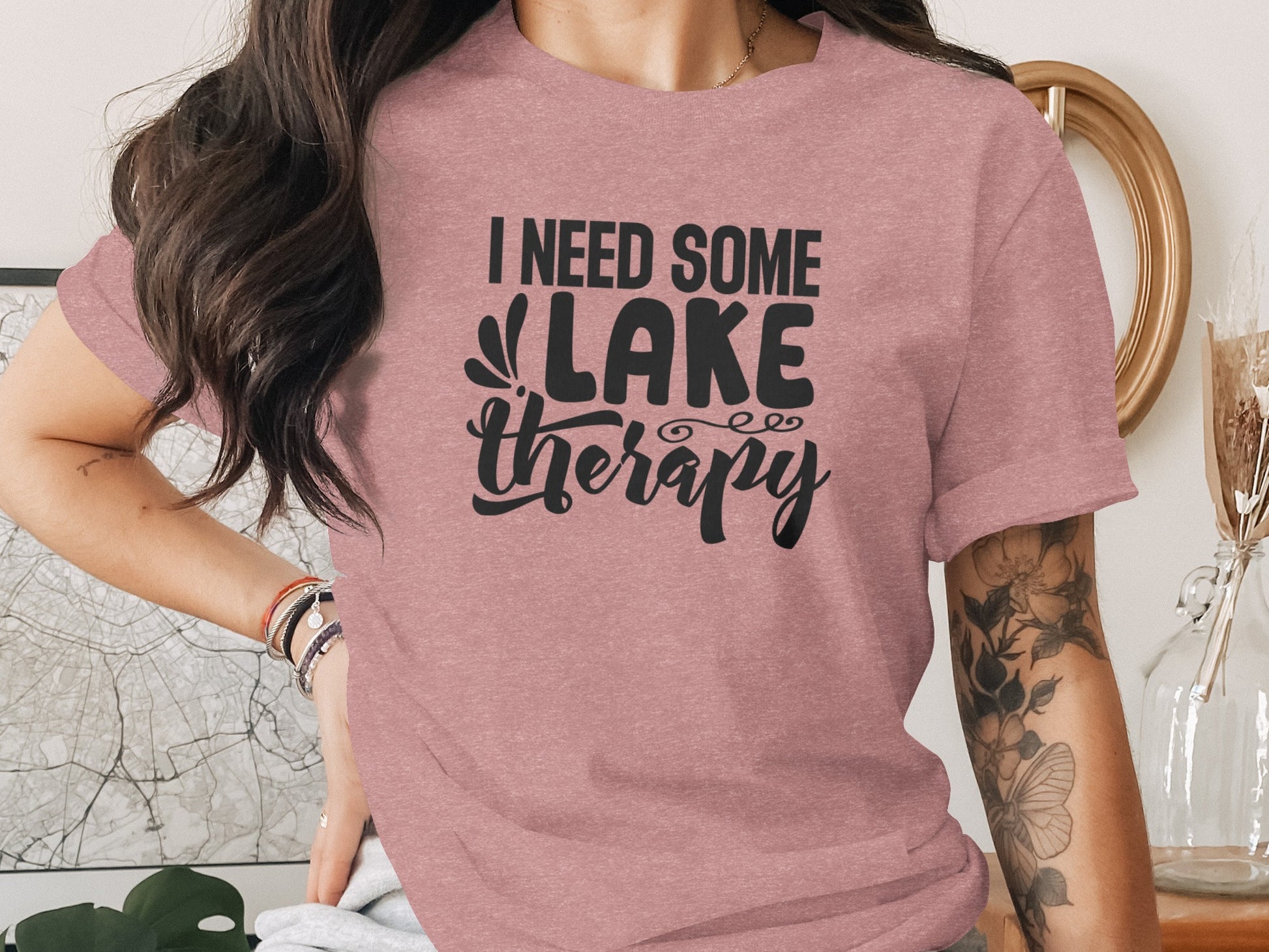 I Need Some Lake Therapy Relaxing Lake Scene T-Shirt T-Shirt - Outdoor & Adventure Collection - Mile Marker 16 Gear by Cloud 16 Clothing Co.