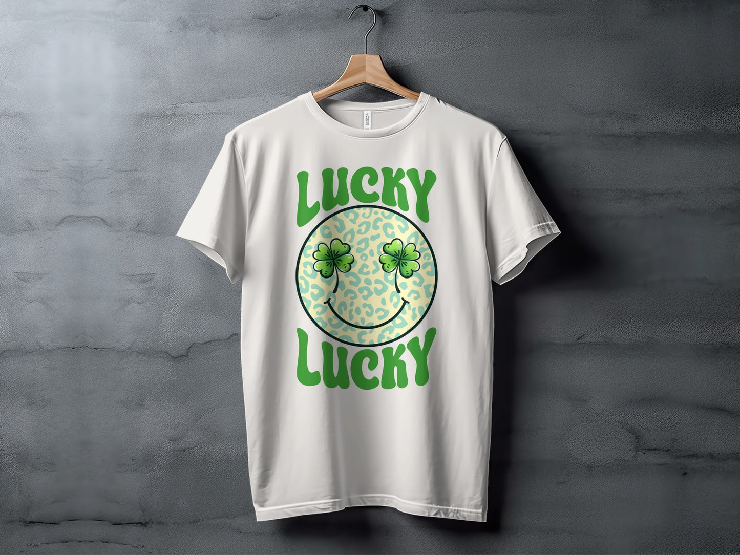 Lucky Lucky Smiley Face Shamrock T-Shirt