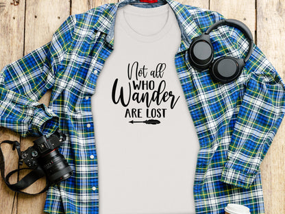Not All Who Wander Are Lost Arrow Graphic Design T-Shirt T-Shirt - Outdoor & Adventure Collection - Mile Marker 16 Gear by Cloud 16 Clothing Co.