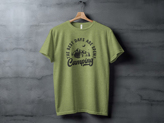 The Best Days Are Spent Camping Graphic Print T-Shirt T-Shirt - Outdoor & Adventure Collection - Mile Marker 16 Gear by Cloud 16 Clothing Co.