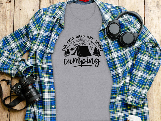 The Best Days Are Spent Camping Outdoor Adventure T-Shirt T-Shirt - Outdoor & Adventure Collection - Mile Marker 16 Gear by Cloud 16 Clothing Co.