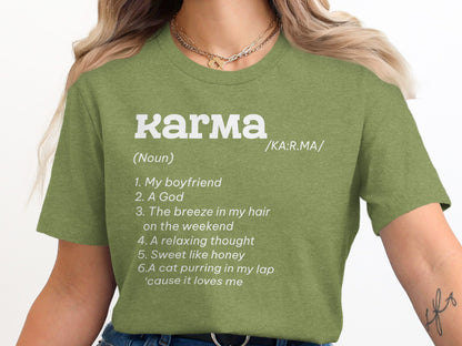 Green Karma Definition Graphic Tee Trendy Shirt
