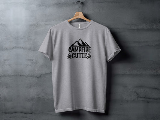 Campfire Cutie With Mountain Silhouette Graphic T-Shirt T-Shirt - Outdoor & Adventure Collection - Mile Marker 16 Gear by Cloud 16 Clothing Co.