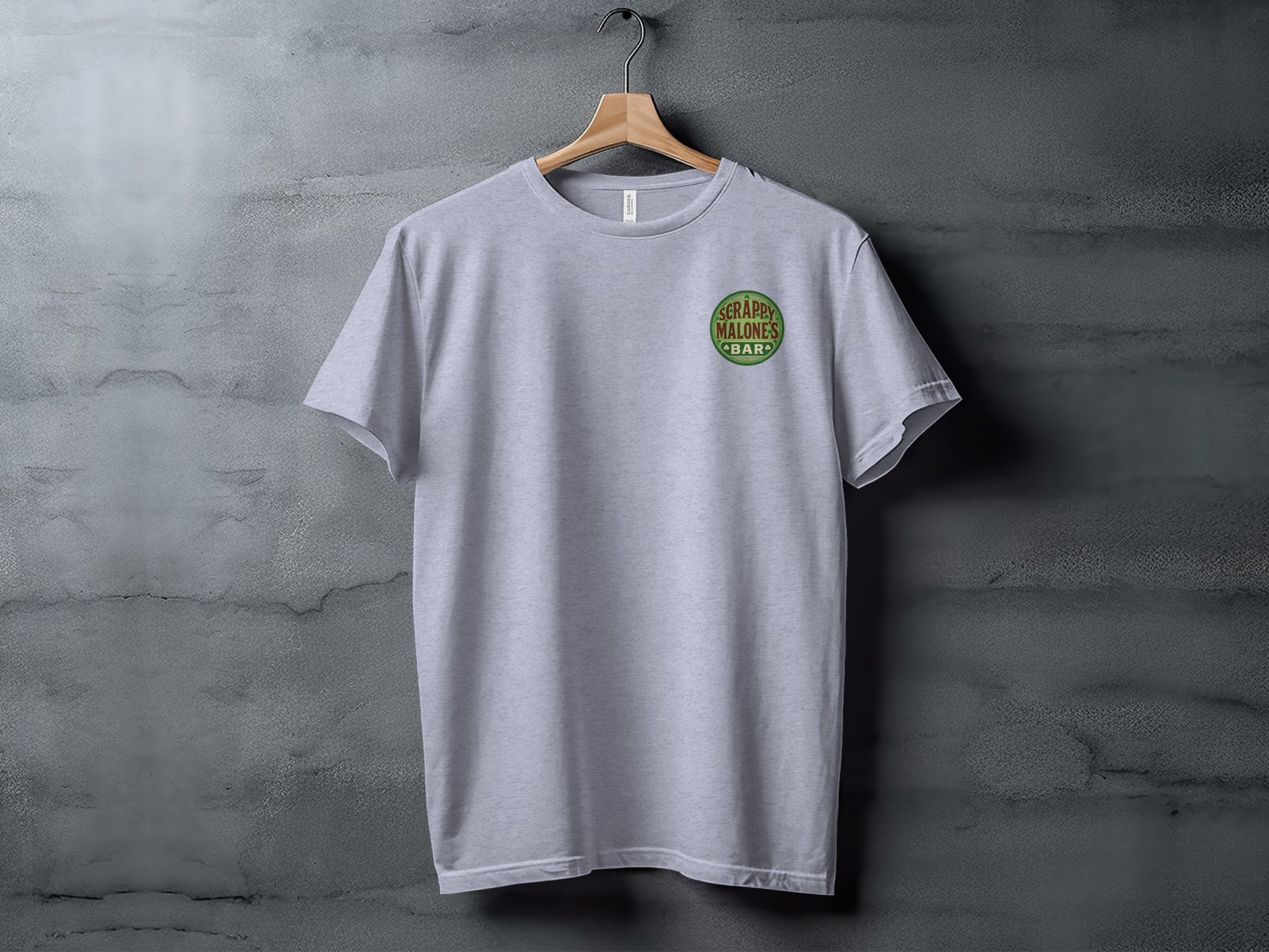 Scrappy Malone's Bar, Shamrock Decor, St Patricks Day, Irish Pub Sign, Gift for Pub Owner, Home Bar Decor T-Shirt - Scrappy Malone's Bar 100-Proof Humor - Cloud 16 Clothing Co.