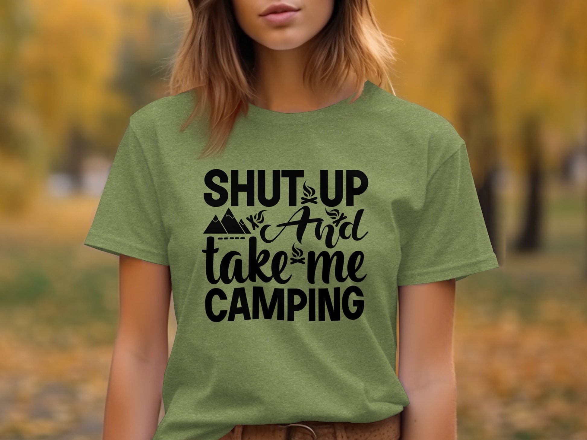 Shut Up And Take Me Camping Graphic Design T-Shirt T-Shirt - Outdoor & Adventure Collection - Mile Marker 16 Gear by Cloud 16 Clothing Co.