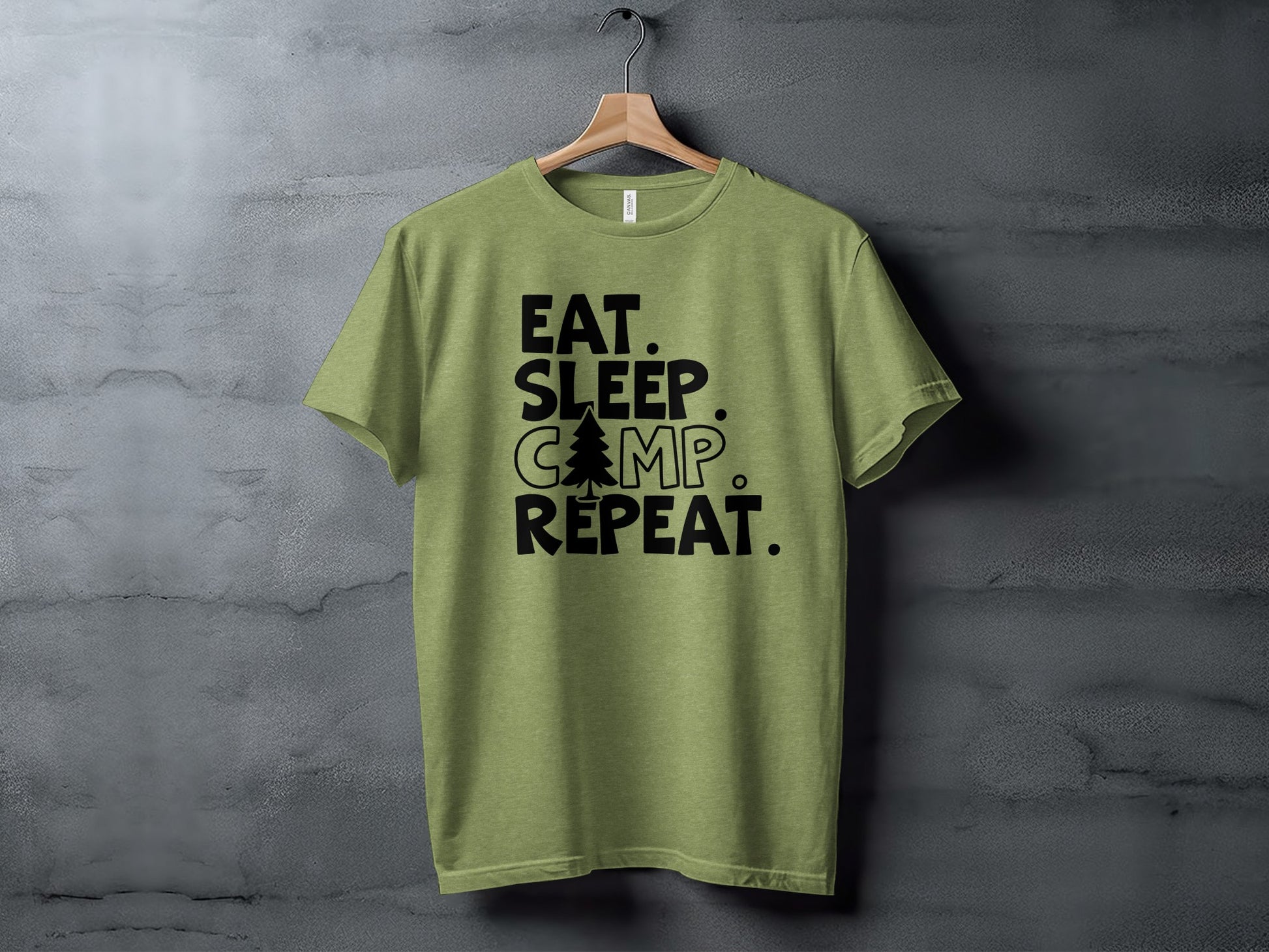 Eat Sleep Camp Repeat With Pine Tree Graphic T-Shirt T-Shirt - Outdoor & Adventure Collection - Mile Marker 16 Gear by Cloud 16 Clothing Co.