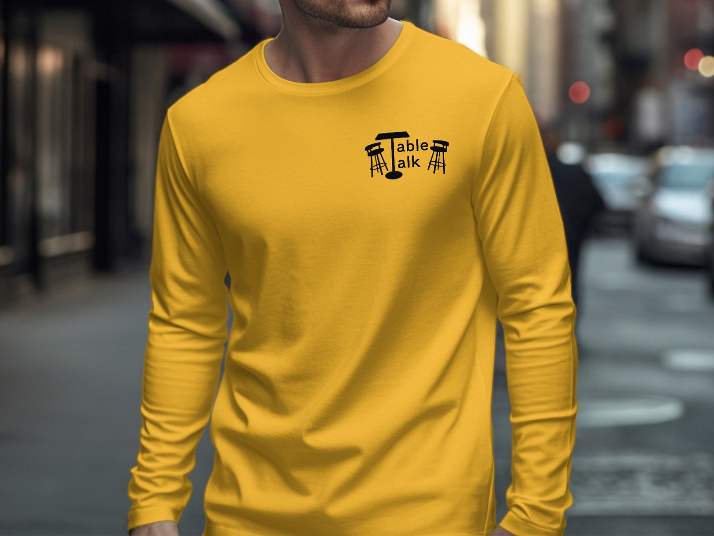 Stylish Yellow Long Sleeve Table Talk Shirt for Casual Wear