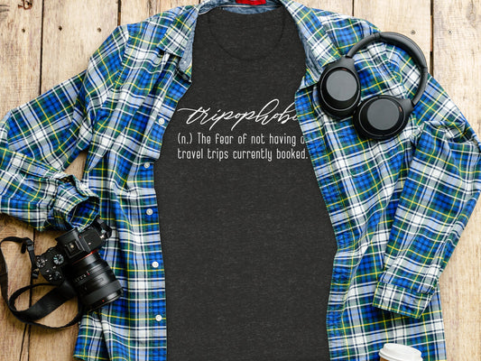 Tripophobia Definition The Fear Of Travel Trips T-Shirt T-Shirt - Outdoor & Adventure Collection - Mile Marker 16 Gear by Cloud 16 Clothing Co.