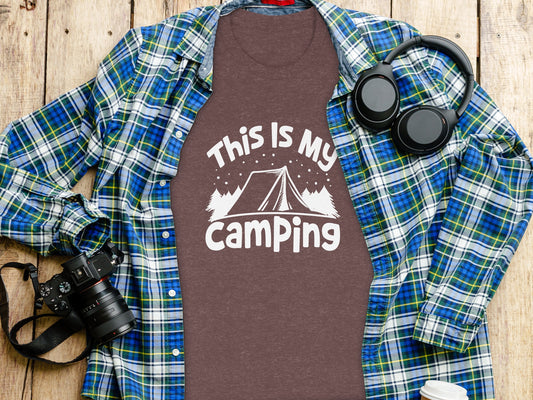This Is My Camping Tent Outdoor Adventure Graphic T-Shirt T-Shirt - Outdoor & Adventure Collection - Mile Marker 16 Gear by Cloud 16 Clothing Co.