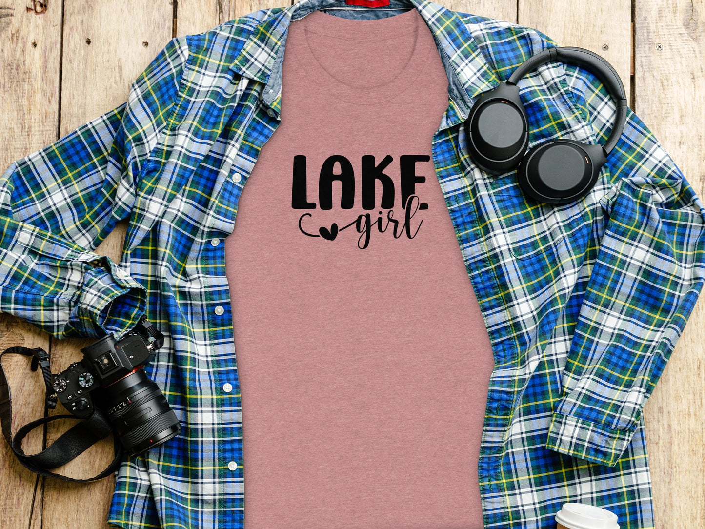 Lake Heart Girl Graphic Summer Vacation Outfit T-Shirt T-Shirt - Outdoor & Adventure Collection - Mile Marker 16 Gear by Cloud 16 Clothing Co.