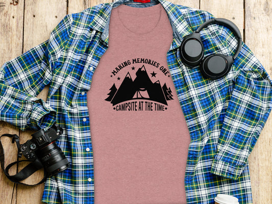Making Memories One Campsite at the Time Graphic T-Shirt T-Shirt - Outdoor & Adventure Collection - Mile Marker 16 Gear by Cloud 16 Clothing Co.