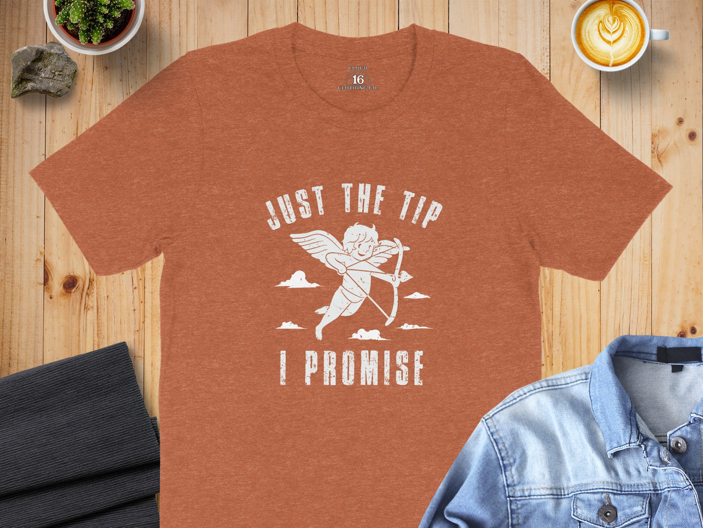 Funny Just The Tip I Promise Cupid Graphic T-Shirt