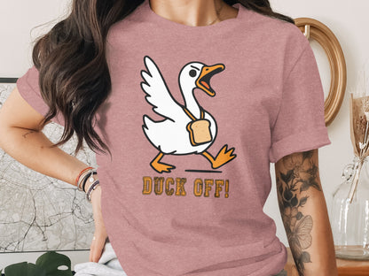 Funny Duck Off Graphic Tee Shirt for Casual Wear