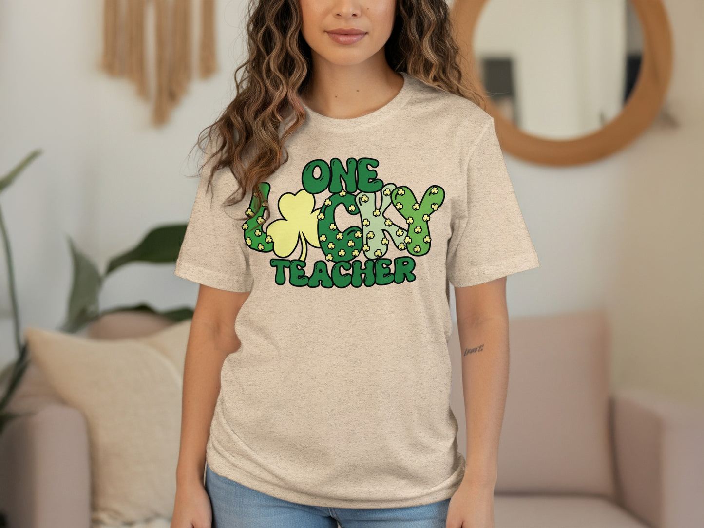One Lucky Teacher Graphic Tee St Patrick's Day Shirt