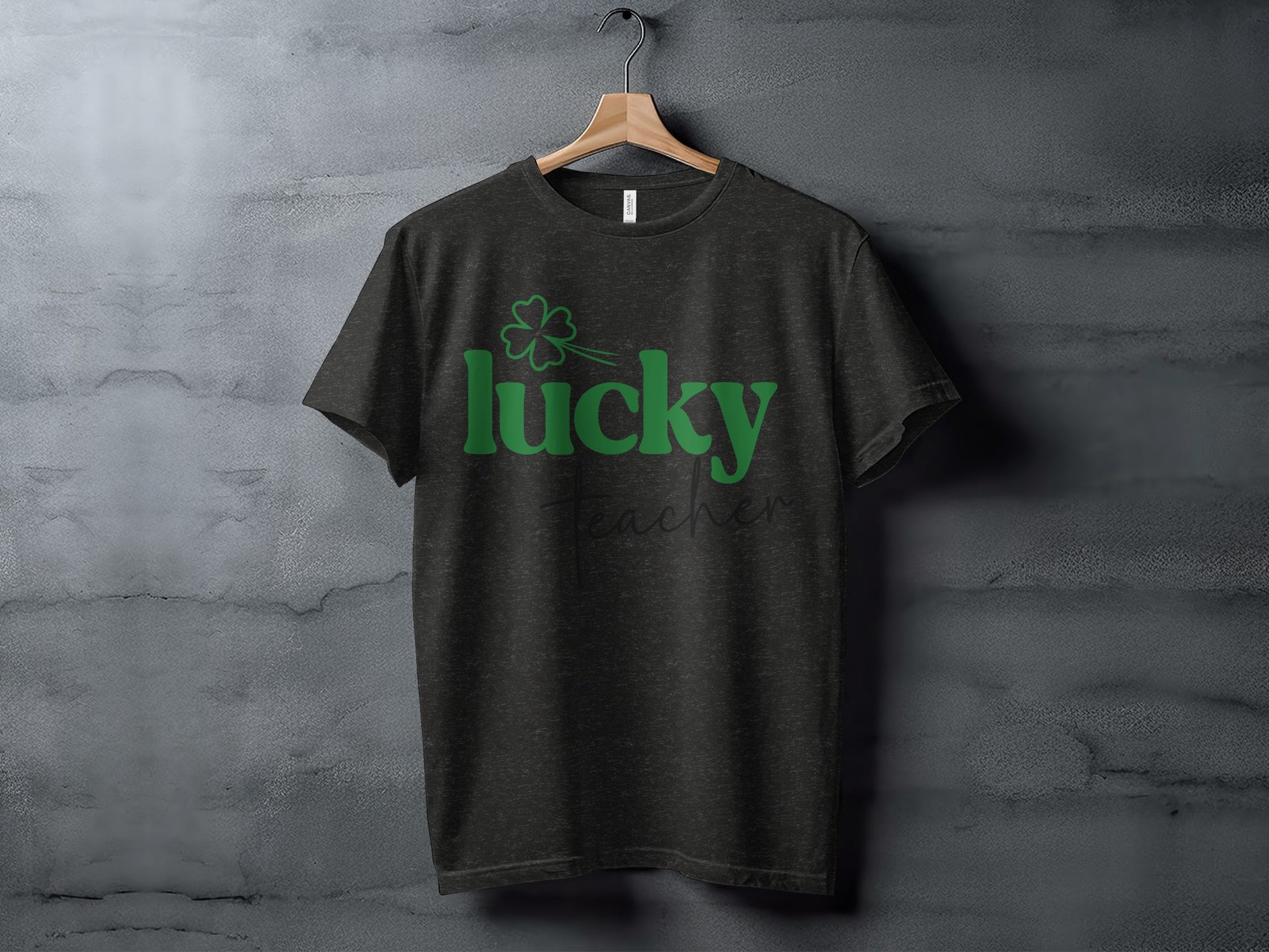 Lucky Teacher Four Leaf Clover Graphic T-Shirt