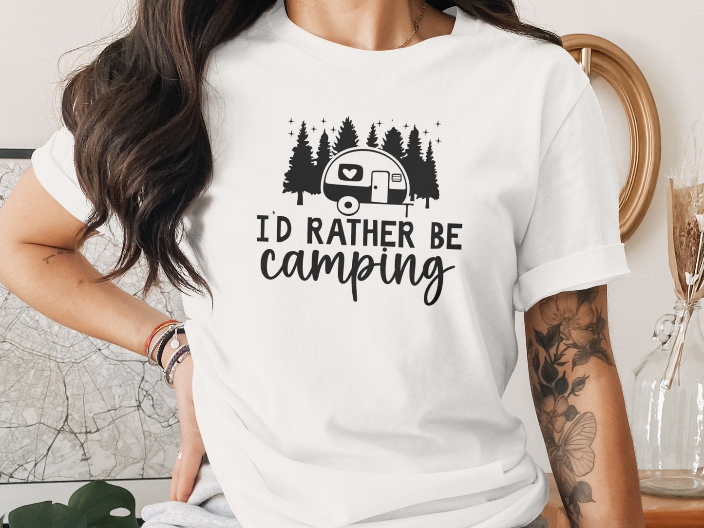 Id Rather Be Camping Nature Adventure Graphic Design T-Shirt T-Shirt - Outdoor & Adventure Collection - Mile Marker 16 Gear by Cloud 16 Clothing Co.