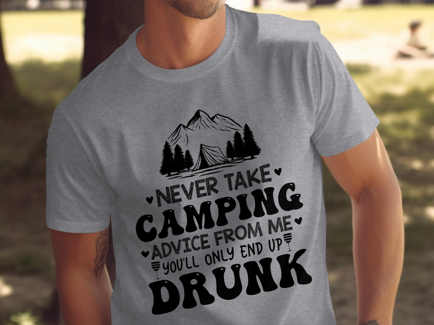 Never Take Camping Advice Funny Camping Slogan T-Shirt T-Shirt - Outdoor & Adventure Collection - Mile Marker 16 Gear by Cloud 16 Clothing Co.