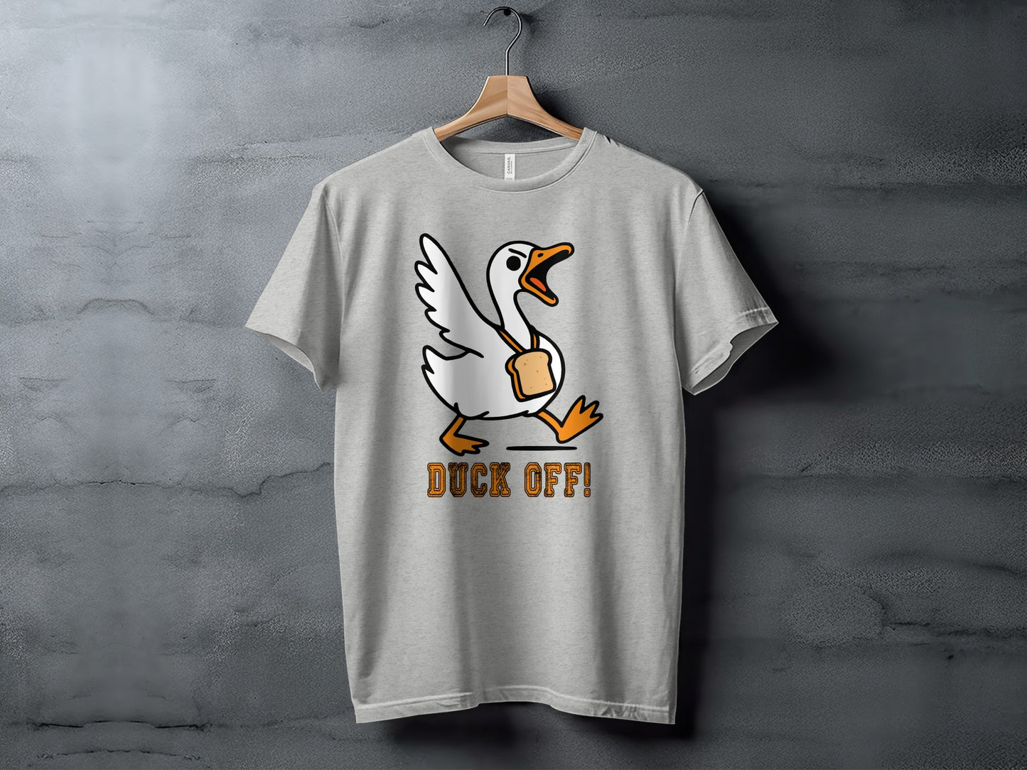 Duck Off Graphic Tee with Bread Duck Design Shirt