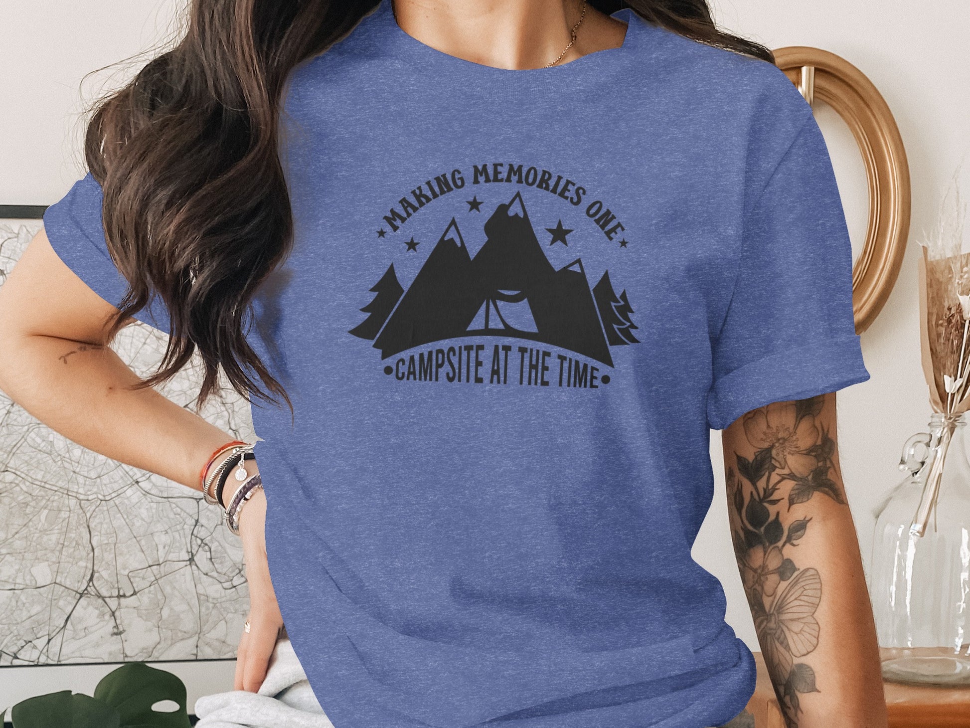 Making Memories One Campsite at the Time Graphic T-Shirt T-Shirt - Outdoor & Adventure Collection - Mile Marker 16 Gear by Cloud 16 Clothing Co.