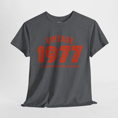 Vintage 1977 T-Shirt - Premium Unisex Heavy Cotton Retro Tee