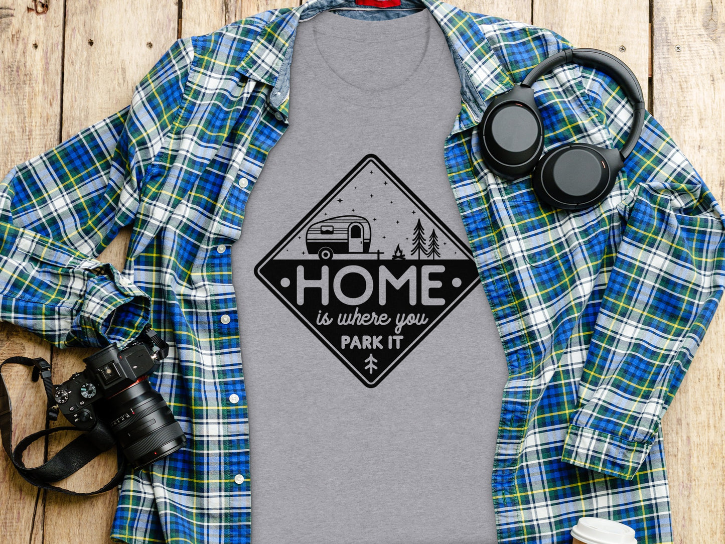 Home Is Where You Park It Camping RV Adventure T-Shirt T-Shirt - Outdoor & Adventure Collection - Mile Marker 16 Gear by Cloud 16 Clothing Co.
