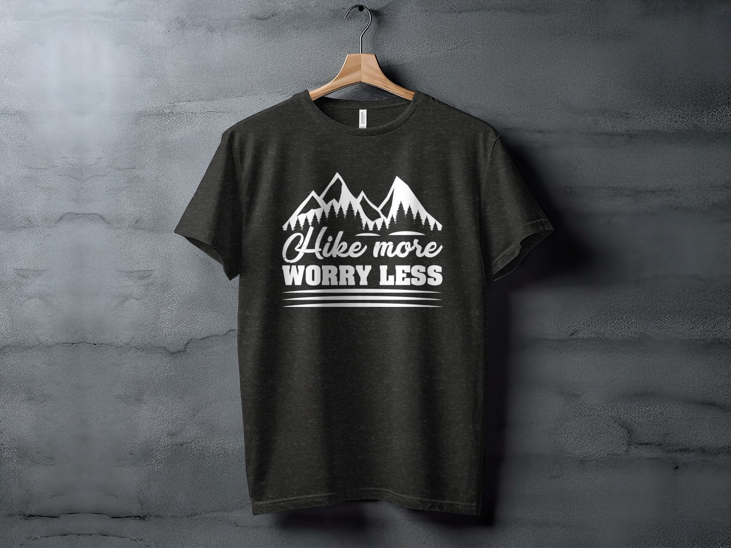 Hike More Worry Less Mountain Graphic Adventure T-Shirt T-Shirt - Outdoor & Adventure Collection - Mile Marker 16 Gear by Cloud 16 Clothing Co.