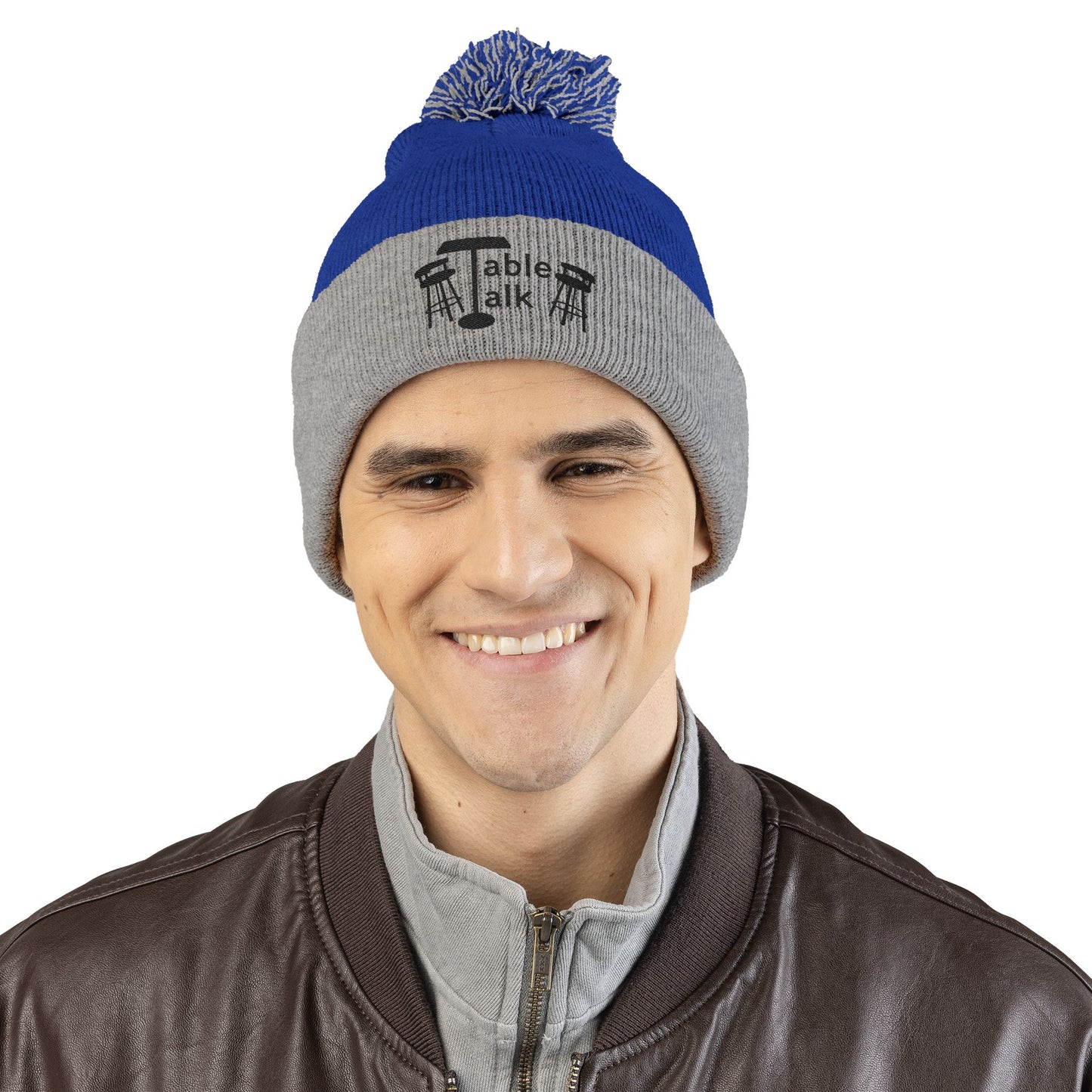 Table Talk Logo Embroidered Pom-Pom Knit Cap