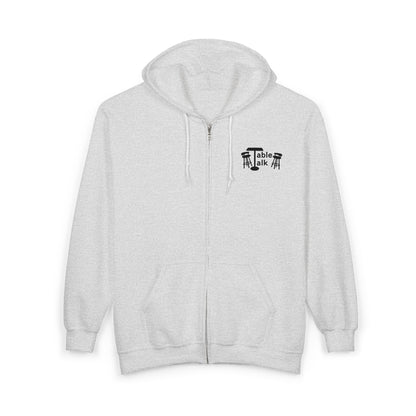 Table Talk Hoodie - Bar Stool Conversation Zip-Up Sweatshirt
