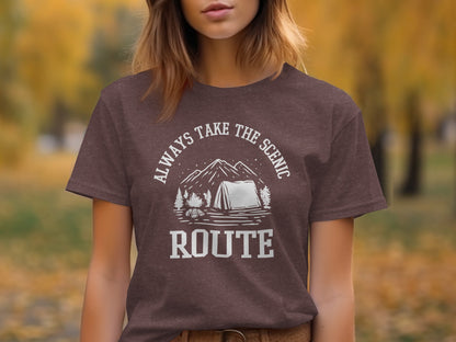 Always Take The Scenic Route Camping Adventure T-Shirt T-Shirt - Outdoor & Adventure Collection - Mile Marker 16 Gear by Cloud 16 Clothing Co.